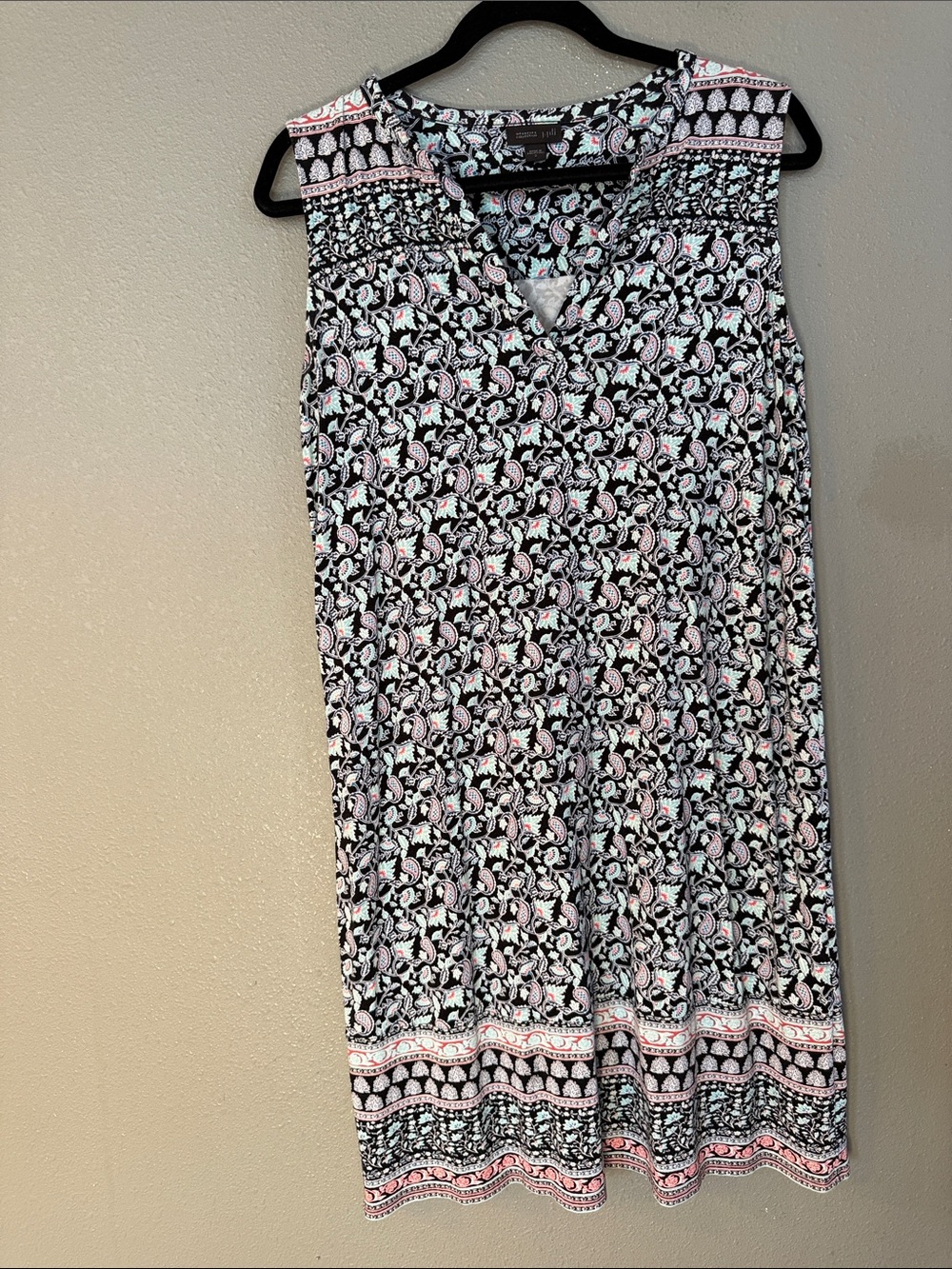 Sleeveless Black Floral Dress Size Small